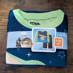 Star Wars The Mandalorian Grogu 2-Piece Pajama Set - Navy & Lime
